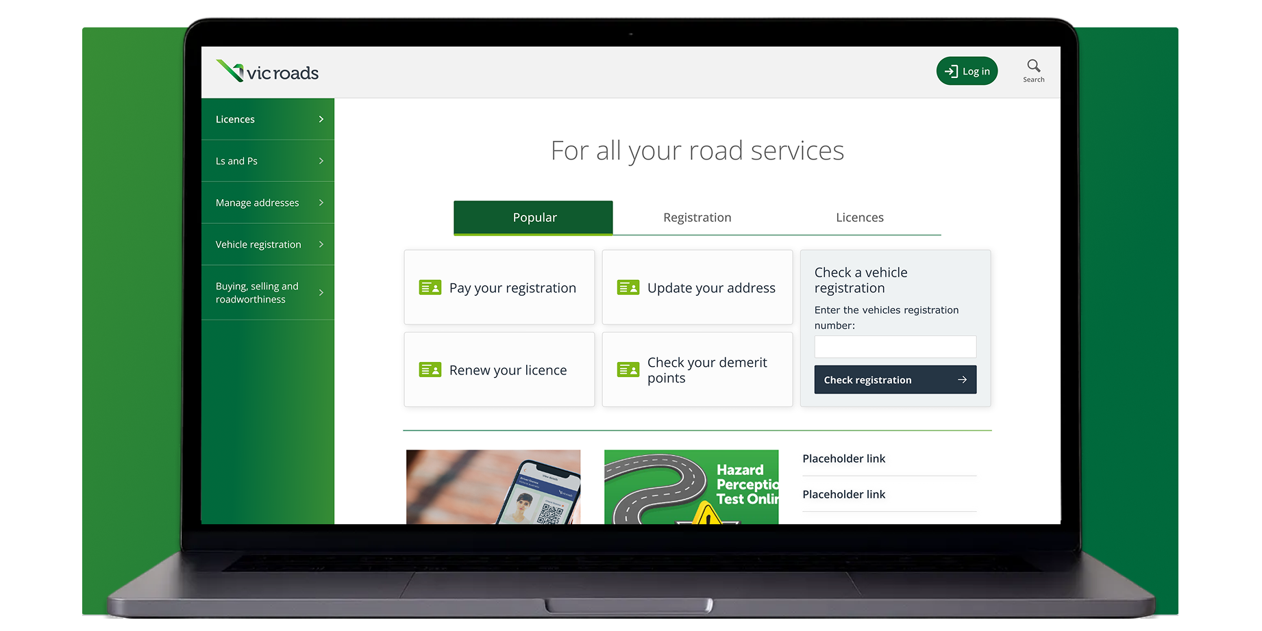 VicRoads Homepage and Navigation Redesign project visual