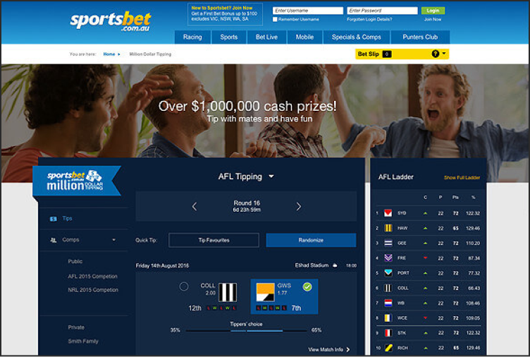Sportsbet Million Dollar Tipping project artwork